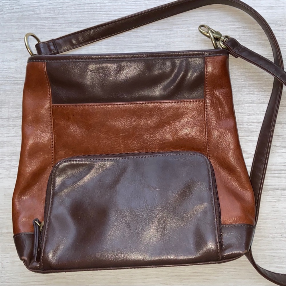 Tignanello Brown Leather Crossbody - Picture 2 of 8
